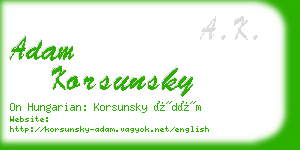 adam korsunsky business card